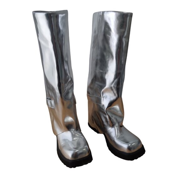 Shoes - Metallic Silver Knee High Boots